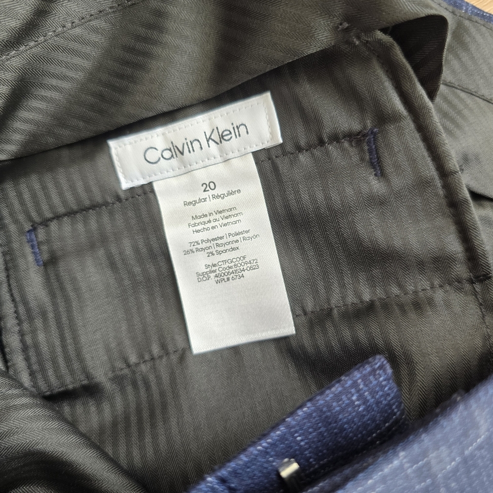 Calvin Klein Boys Flat Front Stretch Slim Fit Dress Pant 20 - Picture 5 of 5
